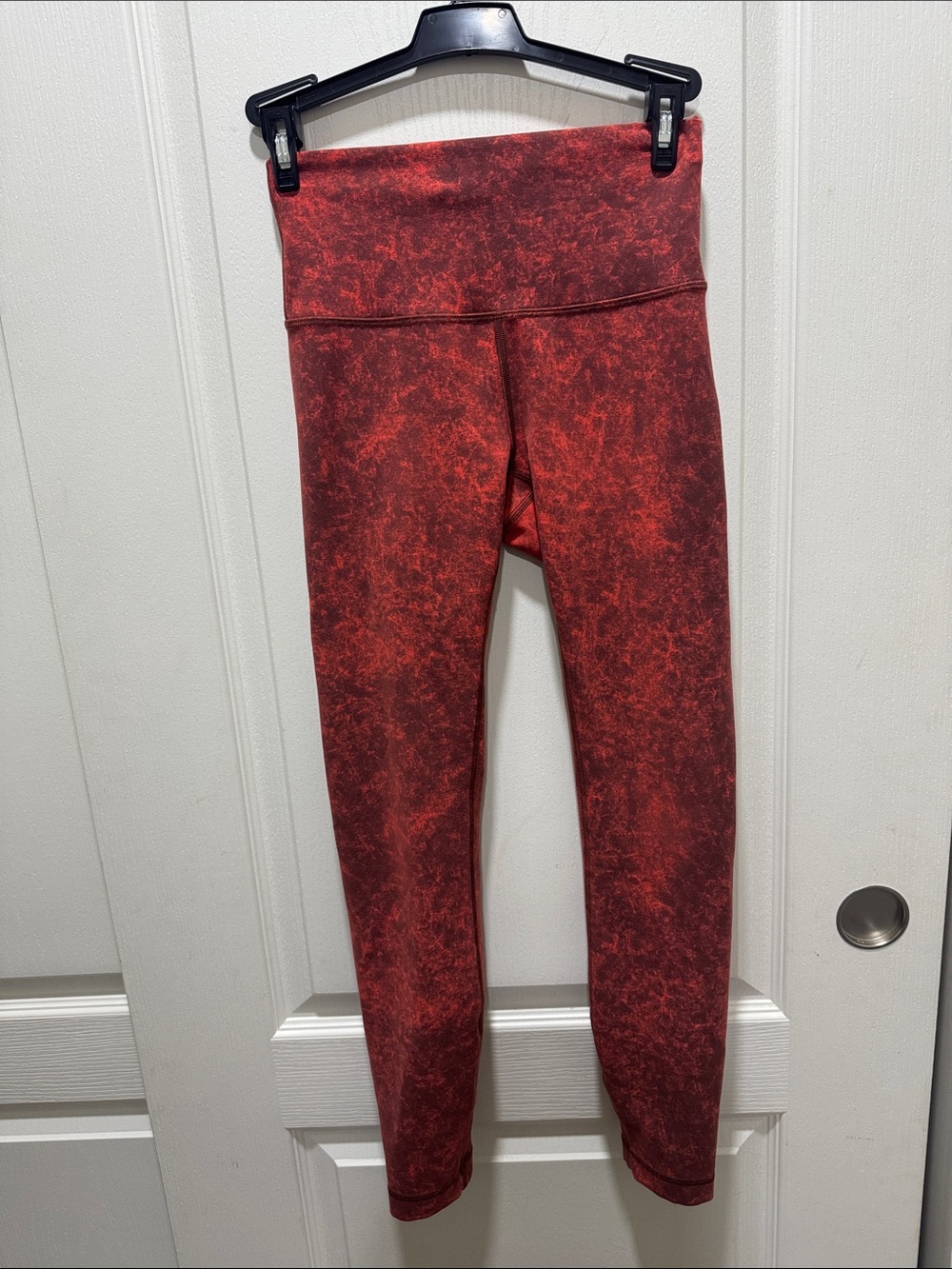 Lululemon Red Printed Leggings Size 4 High Rise Athletic Yoga
